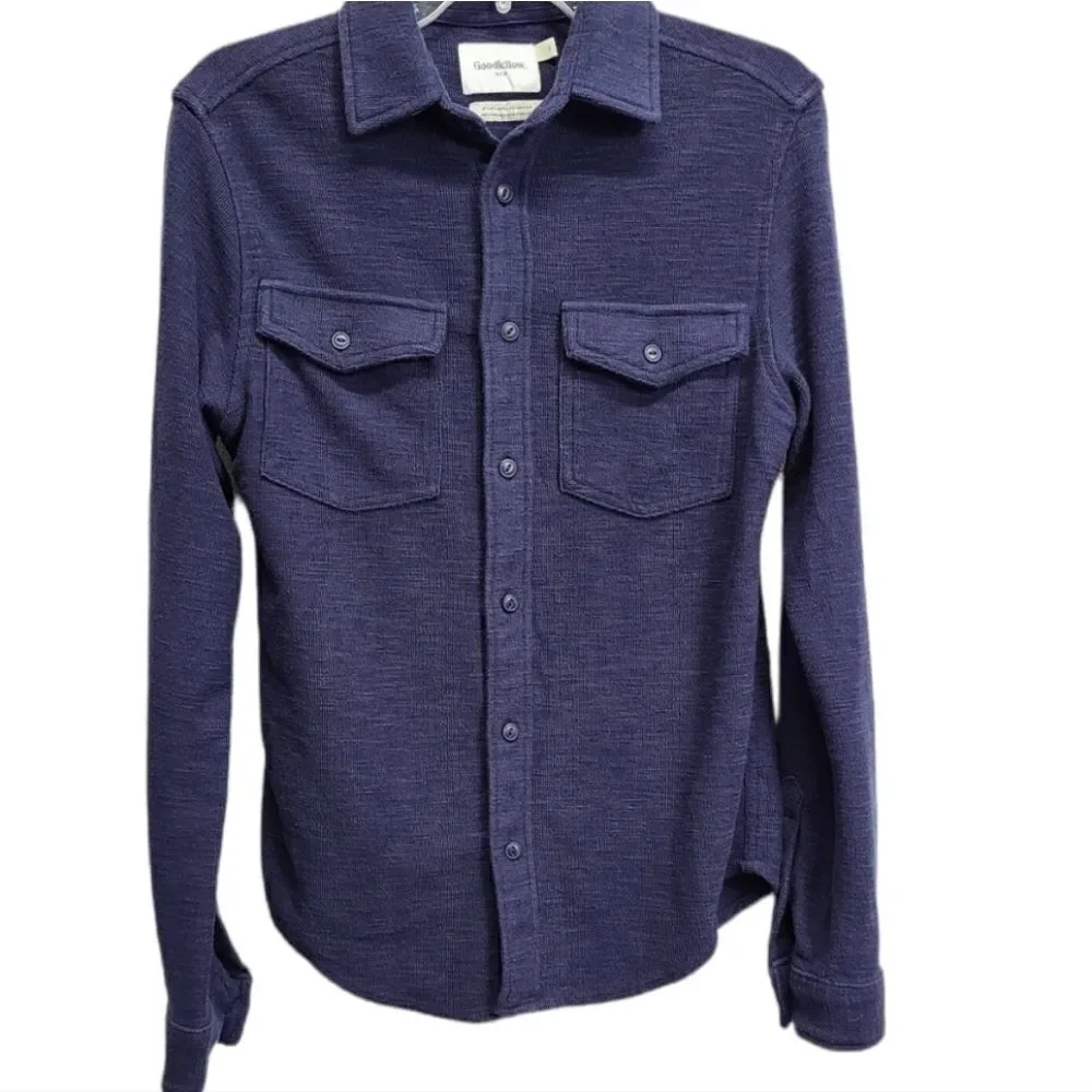 Goodiellow & Co Navy Blue Long Sleeve Button Down Shirt Size Small‎